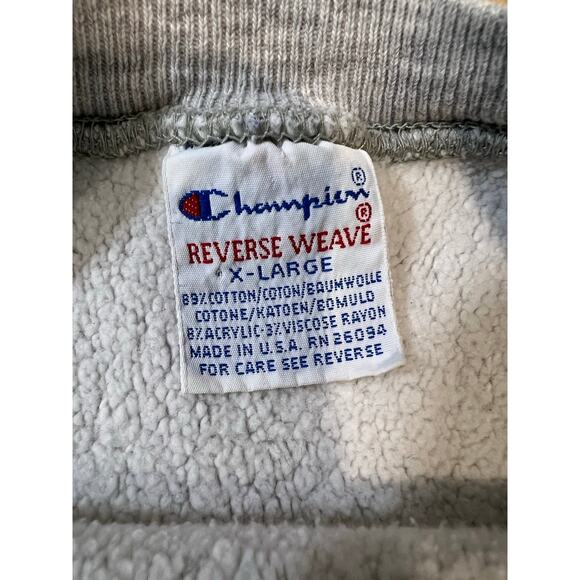 Vintage Champion Sweatshirt Light Gray Womans Size XL 100% Cotton - Picture 3 of 8
